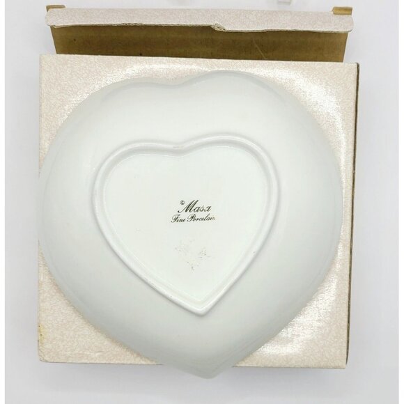Heart Shaped Fine Porcelain Trinket Dish Bowl Vanity Gift Quality New - Picture 7 of 9